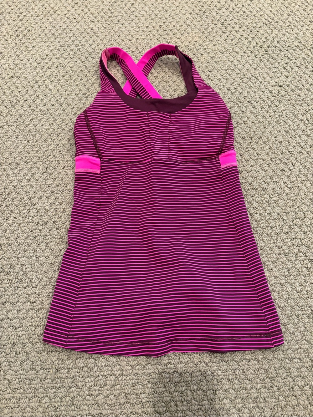 Lululemon Pink Stripe Tank Top